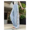 Splicing Wide-leg Pants Women's Summer High-waisted Thin Quick-drying Pants Casual Suit Pants