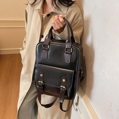 Retro Women's Backpack PU Large Capacity Backpack
