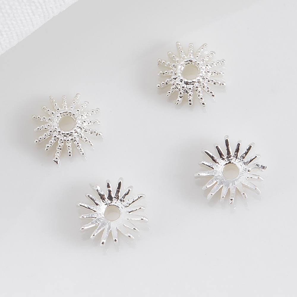 20pcs 40pcs 18K Gold Plated Sunflower Bead Cap 6mm Caps for Bracelets Bead Spacer Jewelry Making Supplies DIY Beaded Accessories