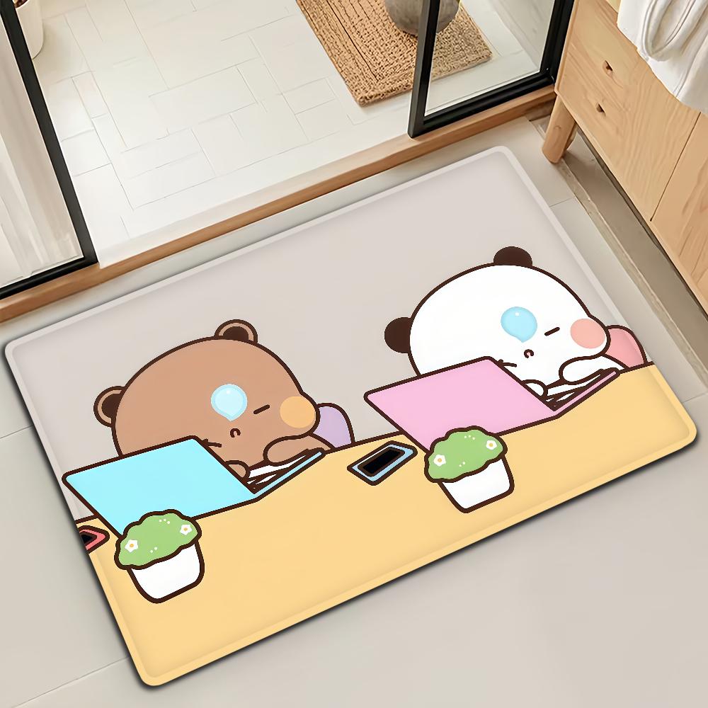 Bubu Dudu Cartoon Anime Door Mat Bath Microfiber Decorative Versatile Flannel Floor Mat Quick Dry Absorbent Non-slip Sole