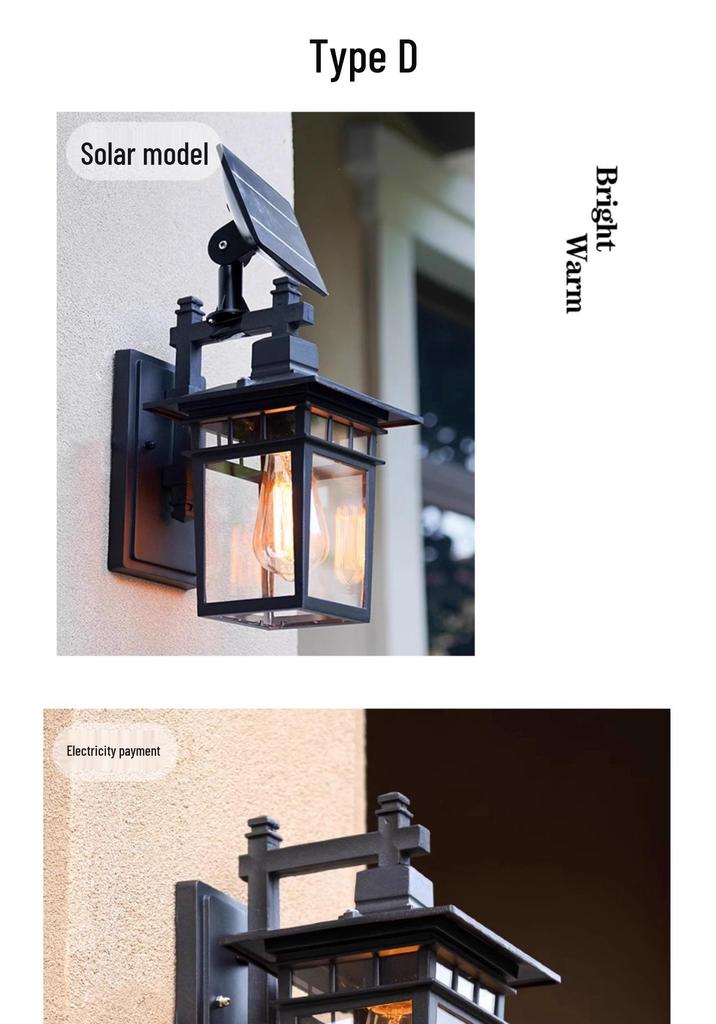 European Style Waterproof Solar Wall Lamp: Super Bright Antique Design for Outdoor Courtyards, Corridors, and Villa Hallways