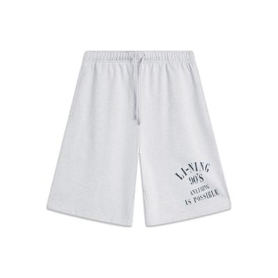 Sports Lifestyle Series Lace-Up Printed Letter Casual Loose Shorts Men Shorts Lin-Chuan-Gray AKSU625-5
