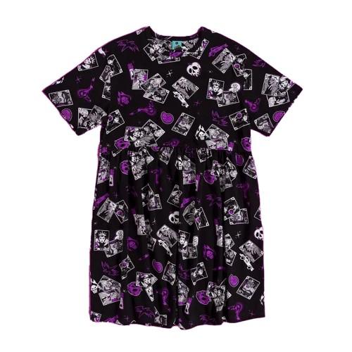 Disney Villains Womens/Ladies Tarot Cards All-Over Print Smock Dress