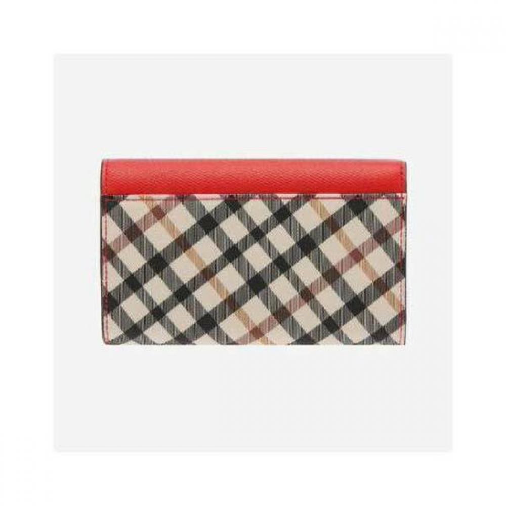 Daks Red Check Color Block Folding Wallet Dcwa1e403r2