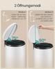 SONGMICS 30L Round Trash Can with 15 Trash Bags, Metal Pedal, Removable Plastic Bucket, Handle, Soft-Close Lid, Steel, Cloud White