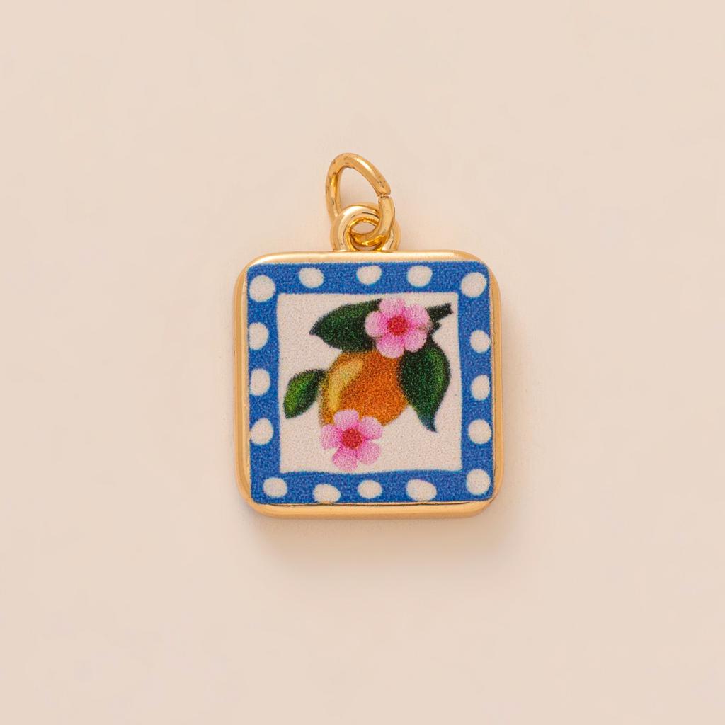 Dopamine Pendant Necklace, DIY Fruit Food Love Pendant, Copper Material, Gold-plated, Color Preserving