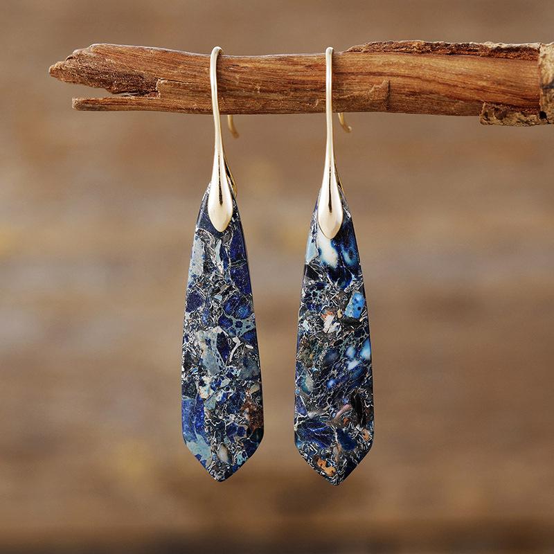 Premium Bohemian Light Luxury Geometric Emperor Stone Geometric Earrings Earrings Popular Accessories