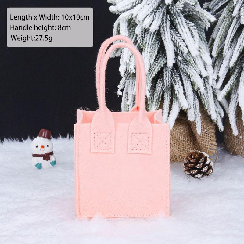 Weihnachten DIY Handtasche Filzstoff mit Aufklebern Süßigkeiten Geschenk Apfel Aufbewahrungstasche Niedlich Cartoon Neujahr Heiligabend Kind Dekoration