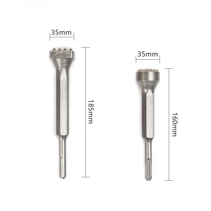 Flat Round Electric Flower Hammer Drill Bit Alloy Point Groove Gouge  Stone Slab Bridge Wall Cement Pavement Chisel