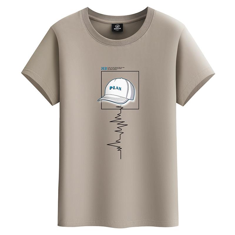 Summer Fashion Cotton Men T-shirt Round Neck Short Sleeve Loose Mans Tee Shirt Large Size