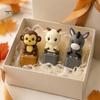 Tactile Feedback Office Desk Toy Animal Keyboard Fidget with Light Sound, Rechargeable Cow Goat Stress Relieving Gadget Monkey Pigeon Finger Clicker,