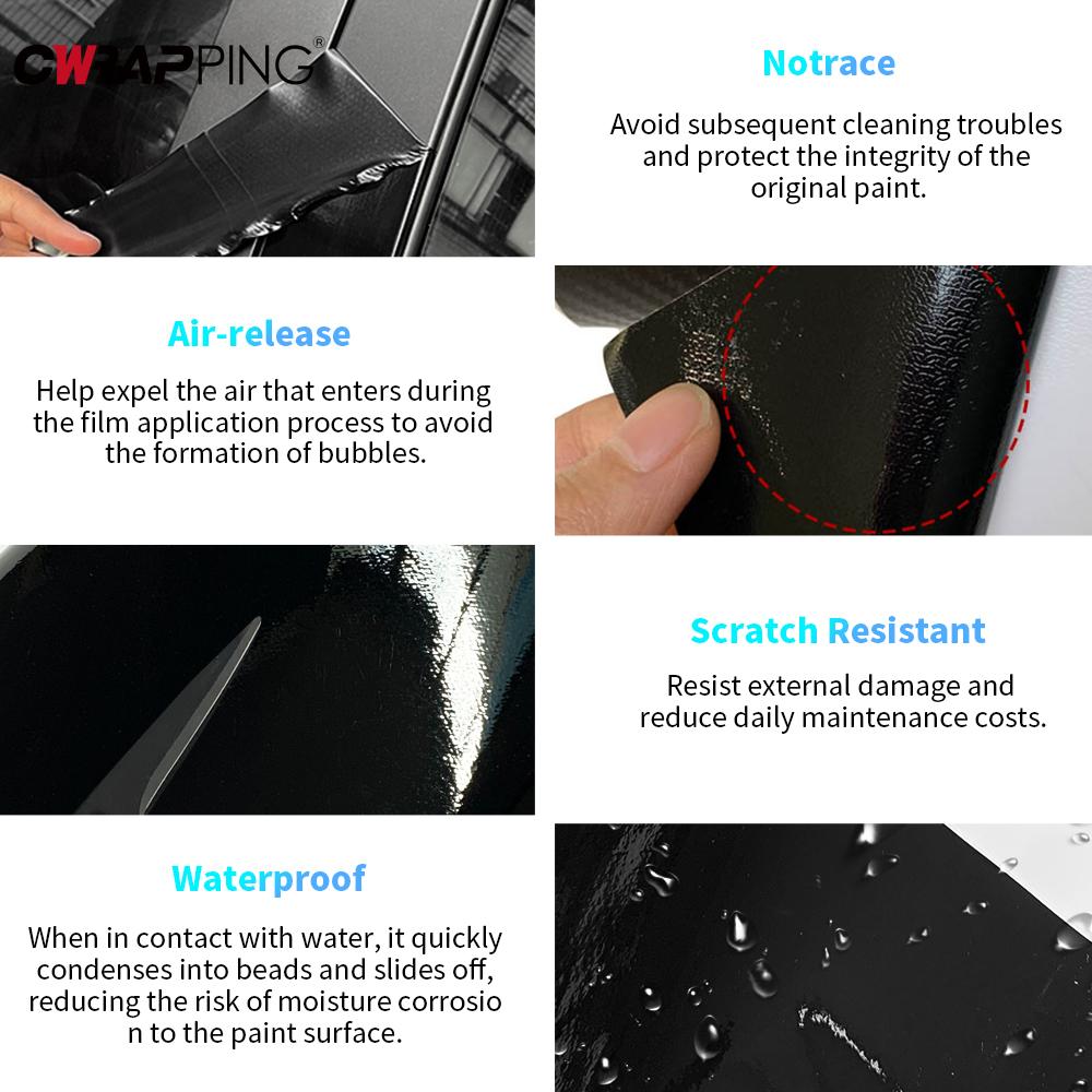 Glossy Black Vinyl Car Sticker Door Protection Vinyl Matte Motorcycles Helmets Stickers Waterproof Films for Car Accessories