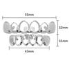 S925 Sterling Silver Hip Hop Teeth Grillz for Teeth Fashion Top Bottom Hollow Tooth Dental Grills for Unisex Jewelry Party Gifts
