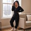 Women's Hooded Pajama with Zipper - Warm Plush Sleepwear