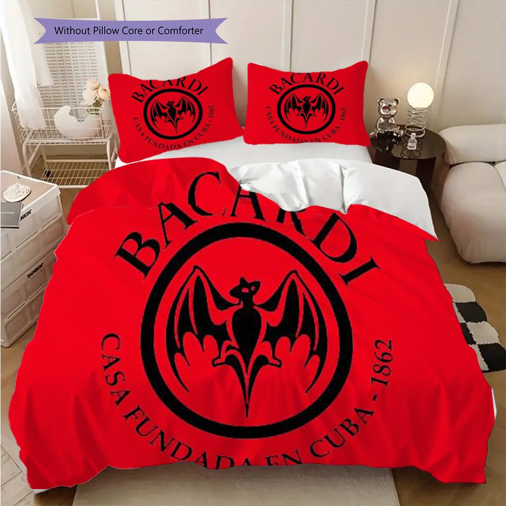 Bat Symbol Background Bedding (1 * duvet cover + 2 * pillowcase, without core) 2D Flat Duvet cover and pillowcase Soft and comfortable Bedding set