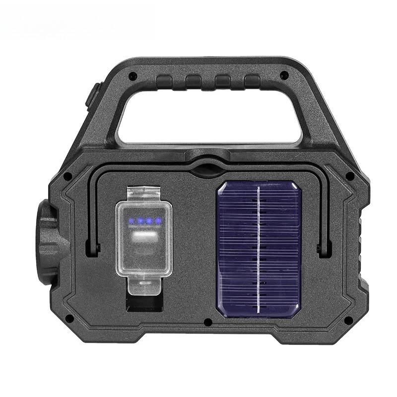 High Power LED COB Flashlights Rechargeable Camping Work Light Multi Functional Portable Light Solar Charging 6 Lighting Modes