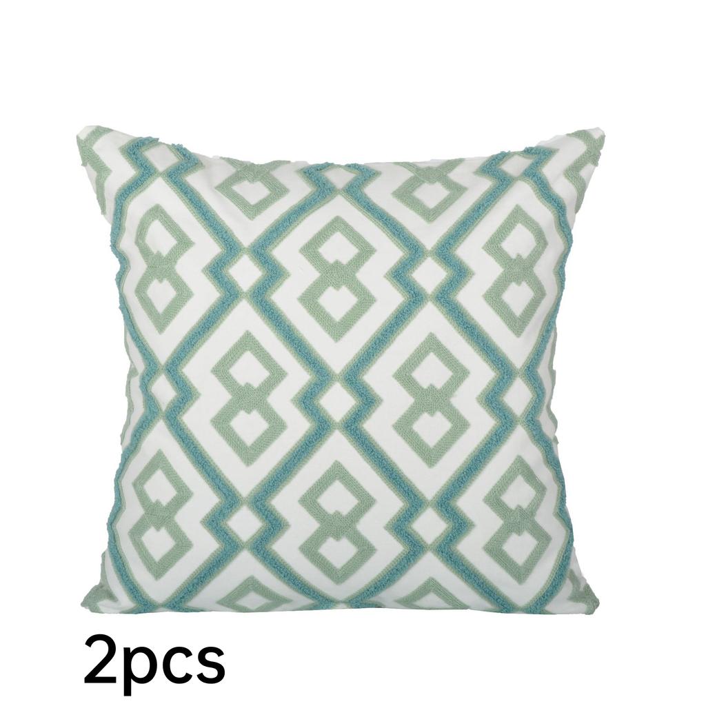 Sada 2 vyšívaných dekorativních povlaků na polštáře Pohovka Čtvercové povlaky na polštář Polštář do ložnice Pohovka Farmhouse Decor 18x18 palců