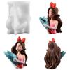 Top Quality 1Pc Bow Girl Flower Pot Silicone Mold DIY Lady Portrait Holding Flowers Resin Home Decoration Handmade Plaster Mold