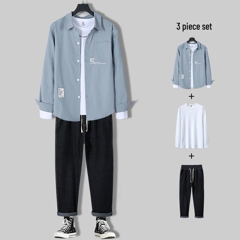 

Мужской трендовый повседневный наряд на весну и осень: Зрелый стиль Набор из двух или трех предметов XL