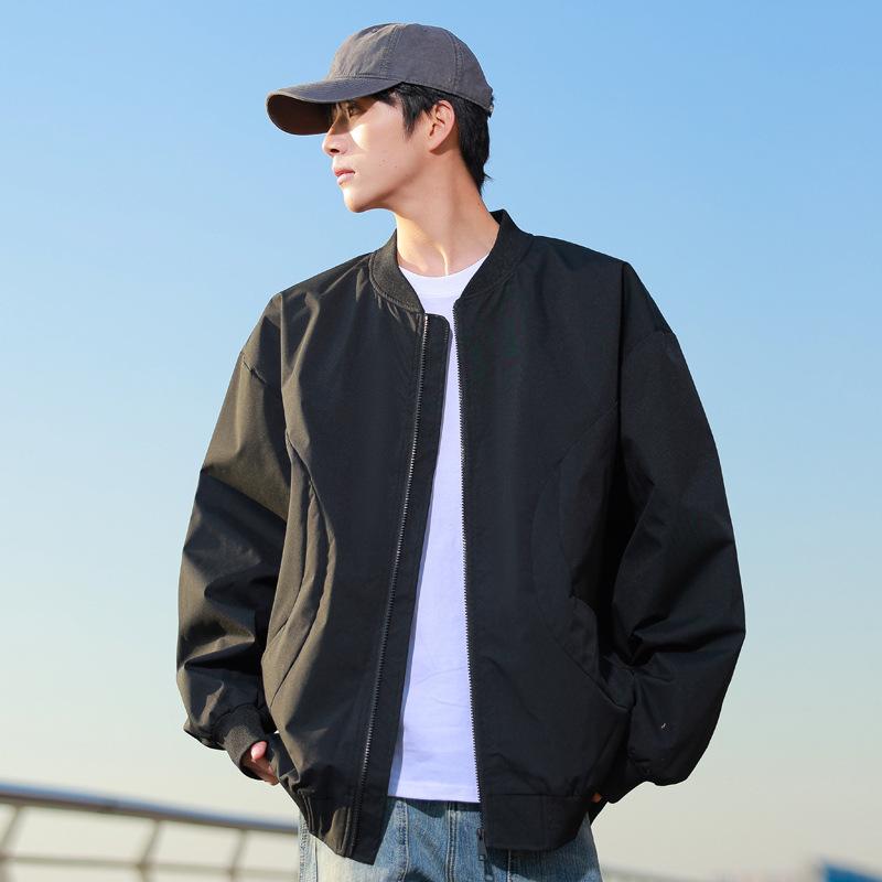 

Spring and Autumn New Sports Casual Fashion Jacket Men s Youth Trend Baseball Clothing Men s Breathable 3XL чёрный