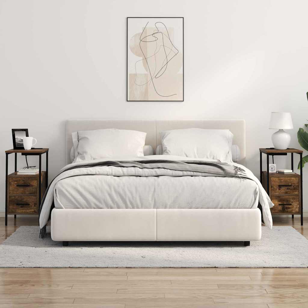 Nightstand Smoked Oak 30 X 48 X 61 Cm Engineered Wood