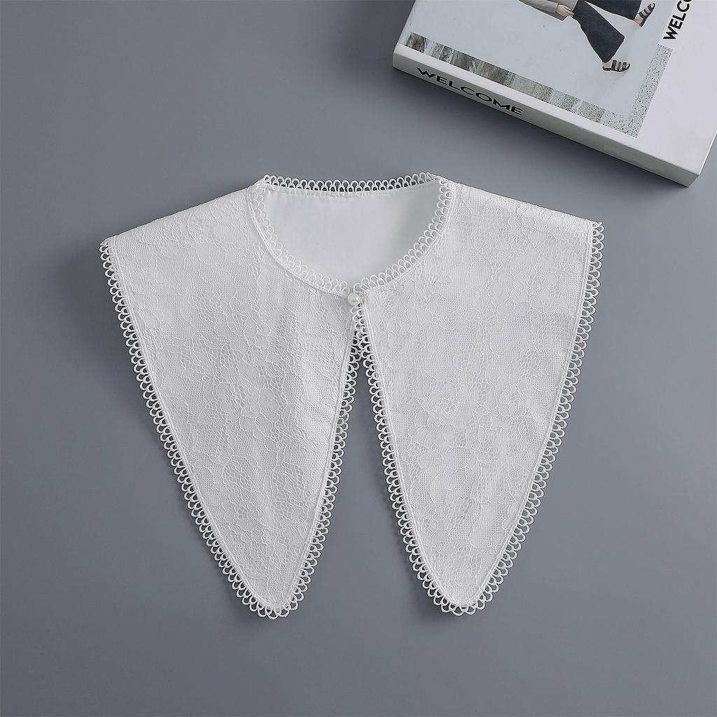 Falsche Kragen Schals für Damen Frühling Herbst Abnehmbares Hemd Abnehmbare Kragen Mädchen Spitze Schulterwickel Schal Falscher Kragen