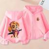 Paw Patrol Girls' Hooded Cardigan Sweatshirt - Spring & Autumn Cartoon Print Casual Top