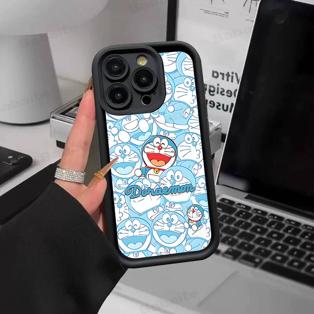 Cute Cartoon D-Doraemons Silicone Soft Phone Case For IPhone 17 16 14 13 12 11 15 Pro Max Plus Air Cover