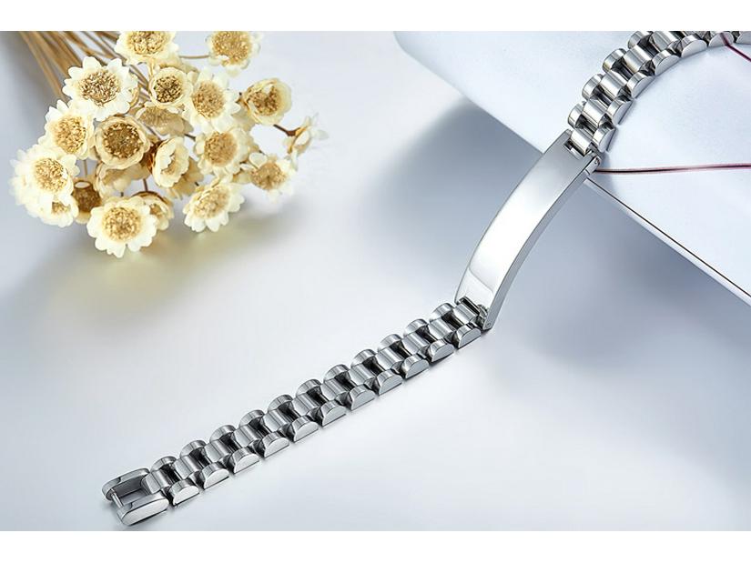 Polished Titanium Steel European and American Men's Bracelet - ES198