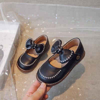 Mädchen-Lederschuhe, modische Freizeit-Lederschuhe, Schleife, Performance-Schuhe