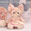 Linabelle Stella Lou Plüschkleidung, Größe Klein, Rosa Tulpenkleid-Set, Wechselbares Outfit, Plüschkleid, Puppenkleidung (Kleid, Stricktasche und Schleife