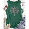 Elegant Vest for Women Colorful Lotus Mandala Print Casual Loose Summer Vest Fashionable and elegant tops for commuting, vacation, and everyday wear,