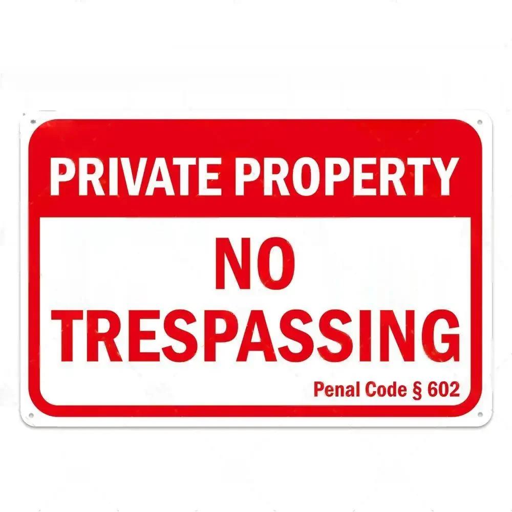 Putuo Decor No Trespassing Tin Signs Warning Plaque Metal Video Surveillance Wall Art Poster Plate Yard Iron Painting Sticker