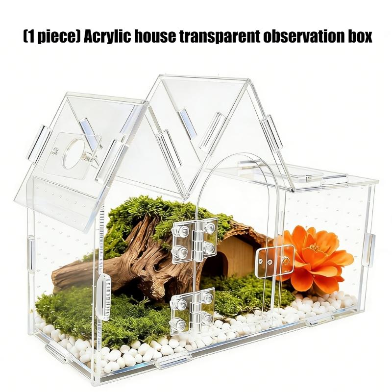 Ventilated Acrylic Reptiles Habitat Terrarium with Air Circulations Ensuring Healthy Environment for Small Pet Animal