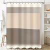 Modern Bathroom Decor Shower Curtain Set With Soft Fabric For Bathing Room Beige Tan Stripes Pattern (180 X 240 Cm)