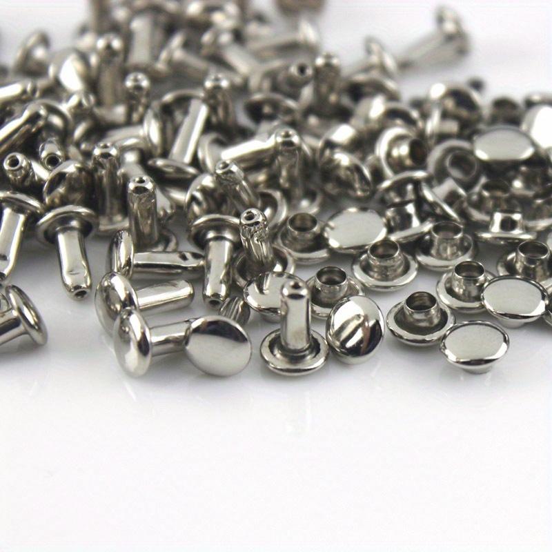 100sets/bag Metal Double Cap Rivets Studs Round Rivet for Leather Craft Bag Belt Garments Hat Shoes Pet Collar Decor