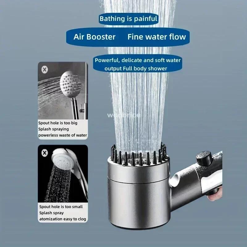 Strong Current Shower Head Powerful High Pressure Shower Head Adjustable Spray Massage Rain Faucet Shower Set Bathroom