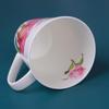 V Style Porcelain Mug 450ml, Fine Bone China Tea Cup Coffee Cup, Camellia Flowers Pattern Coffee Mug for Cappuccino ,ceramic Tea Sets
