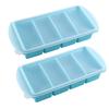 A84E-Silicone Freezer Tray& Lid-Freezer Food Molds Ice Cube Tray, 2Pcs Freezer Container For Freezing& Storing Soup
