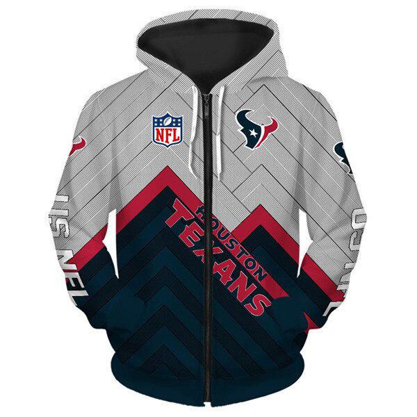 Europäischer und amerikanischer Herren- und Damen-Pullover mit Digitaldruck NFL-Fußball durchgehender Reißverschluss Kapuzenpullover, Strickjacke