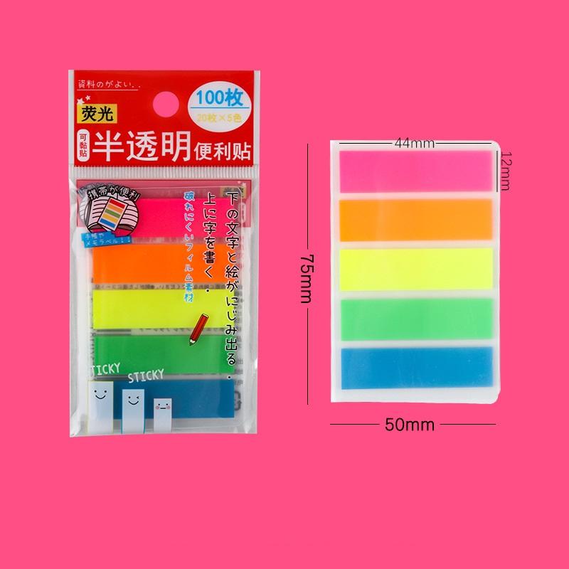 

1 шт. Прозрачный цветной липкий блокнот PET флуоресцентный блокнот для заметок самоклеящиеся наклейки для ежедневника индексный пост