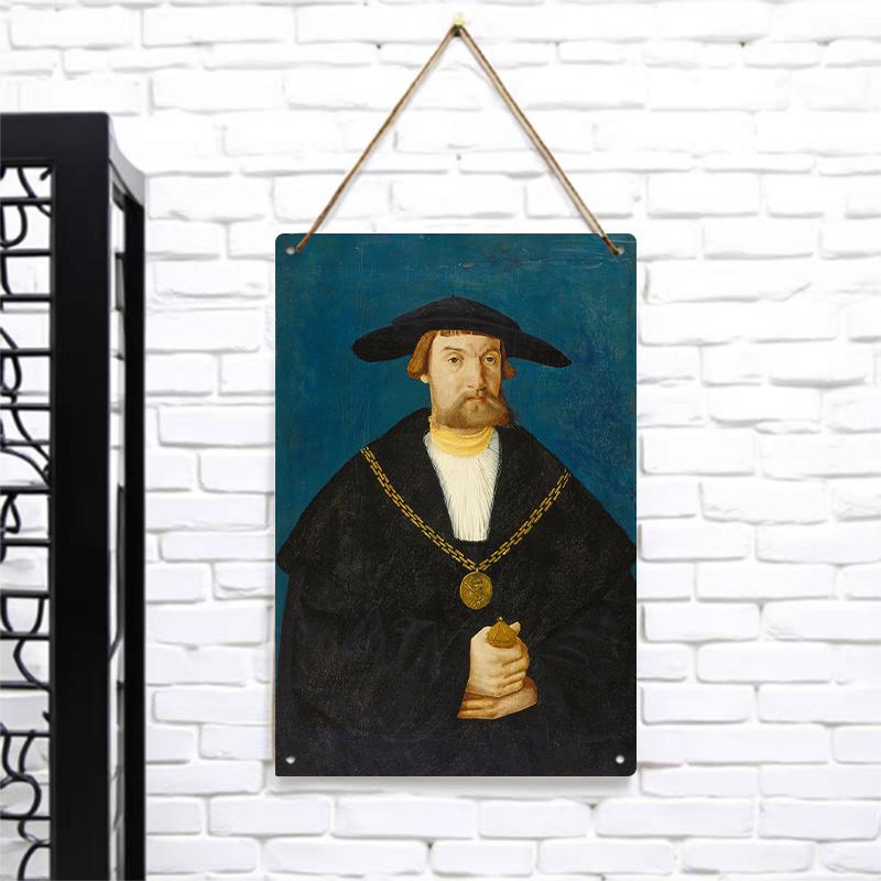 Vintage Olieverf Stijl Portret Op Maat Metaal Blik Wanddecoratie Ambachtelijke Muurschildering