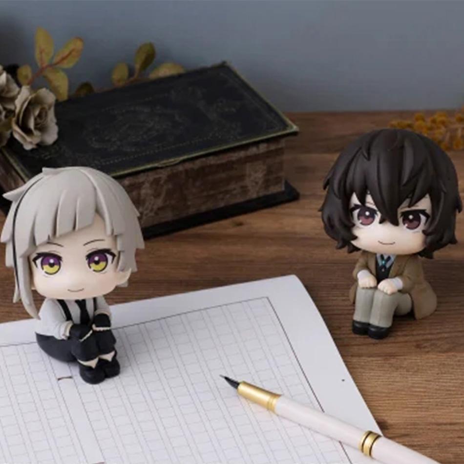 MegaHouse Bungou Stray Dogs Dazai Osamu & Atsushi Dual Pack Action Figures Collectible PVC Model Toys Kwaii Q Doll