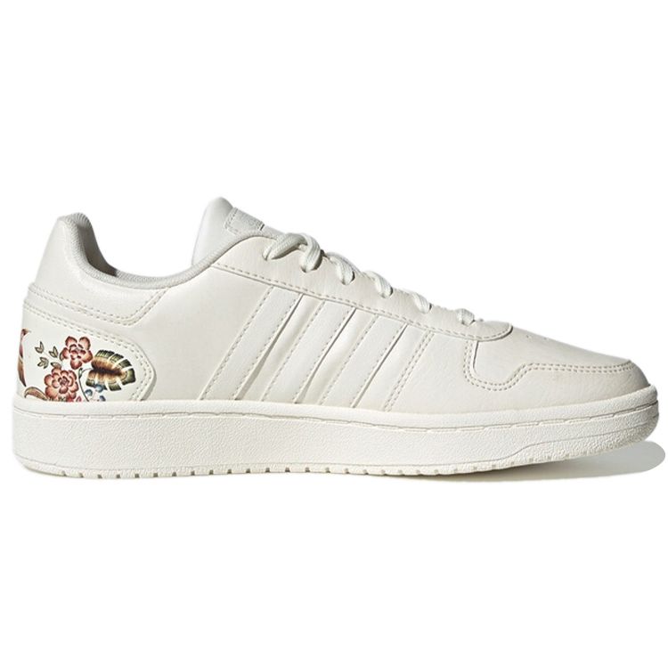 Adidas Neo Hoops 2.0 Synthetic Leather Floral Comfortable Durable Low-Top Retro Basketball Shoes Women sneaker White EF0122