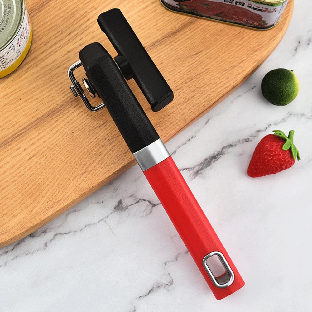 Stainless Steel Side Cutting Can Opener Wear Resist Smooth Edge Can Opener Reusable Single Handle Bottle Opener for Home Kitchen