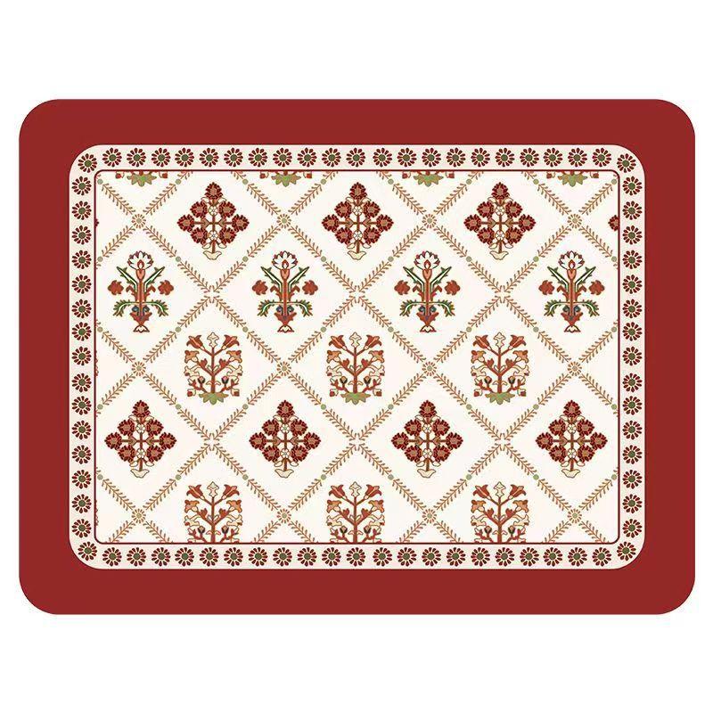 Printed Dish Drying Mat Desk Drain Pad Heat Resistant Counter Top Mats Kitchen Placemat  Absorbent Drain Pad Home Rugs Supplies