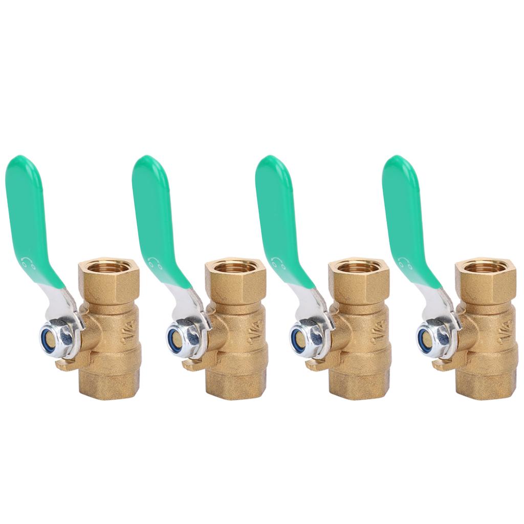 4pcs 1 4in Female Thread Ball Valve Thicken Brass Drain Shut Off Switch Water Pipe Plumbing Systerm