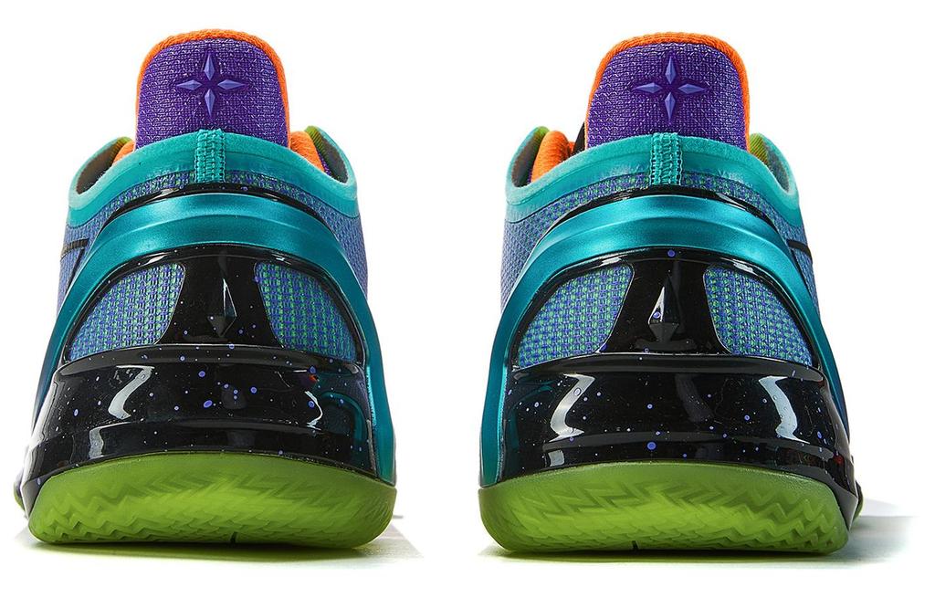 Li Ning Blade 4 V2 Cushioning Slip Resistant Lightweight Rebound Low top Basketball Shoes Men's Purple Green ABAU037-6
