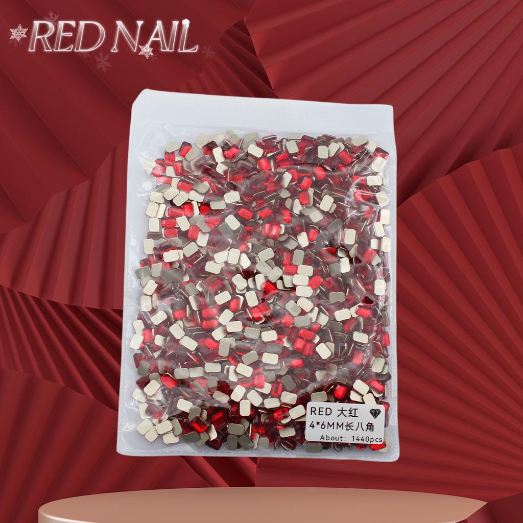 Pachet întreg de Crăciun de Anul Nou, mic, mare, roșu, fund plat, formă specială, diamant, artă pentru unghii, ornament pentru unghii, diamant roșu în formă specială