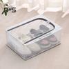 Transparent Storage Box with Double-Sided Openings Zipper Closure Waterproof PVC Shell Dustproof Under-bed Shoe Storage Box